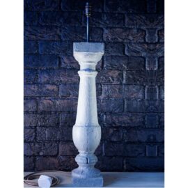 Wooden Pillar Lamp Light Grey