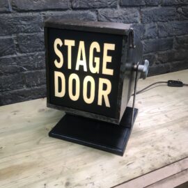 Illuminated Stage Door Sign on Furse Theatre floodlight